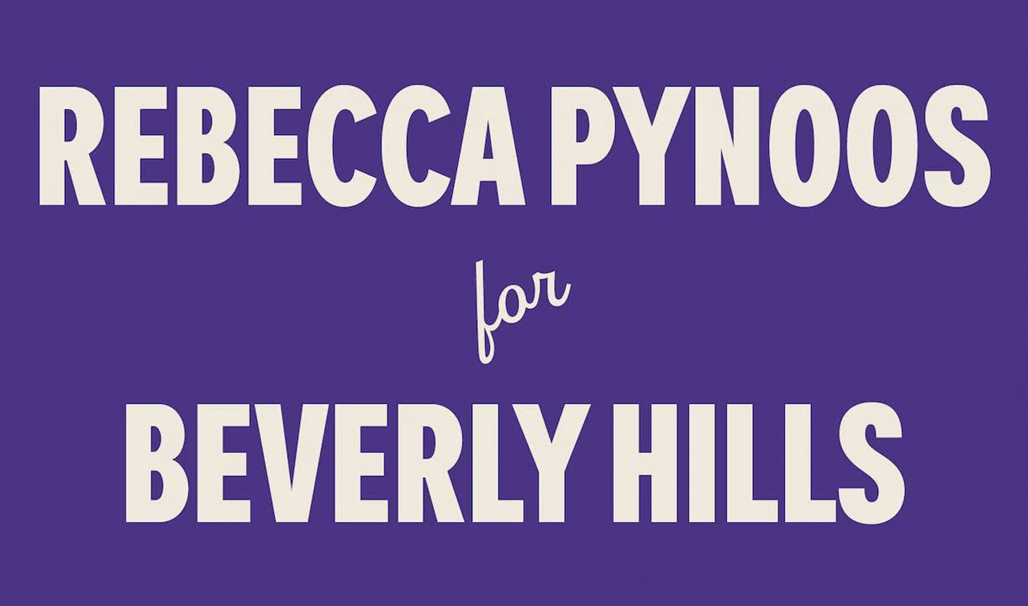 Rebecca Pynoos campaign logo