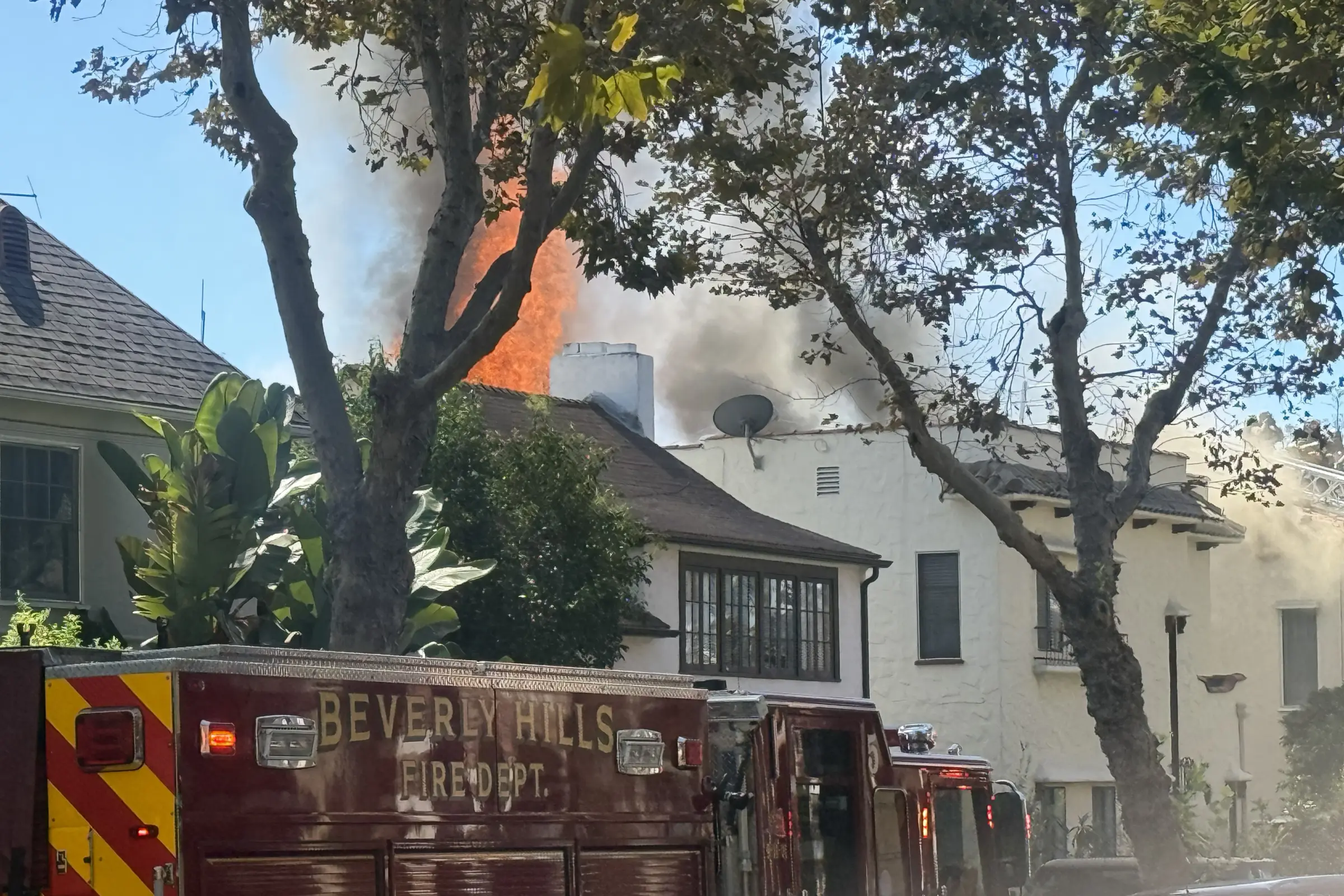 Beverly Hills Firefighters Respond to House Fire at 232 S. Rexford Drive