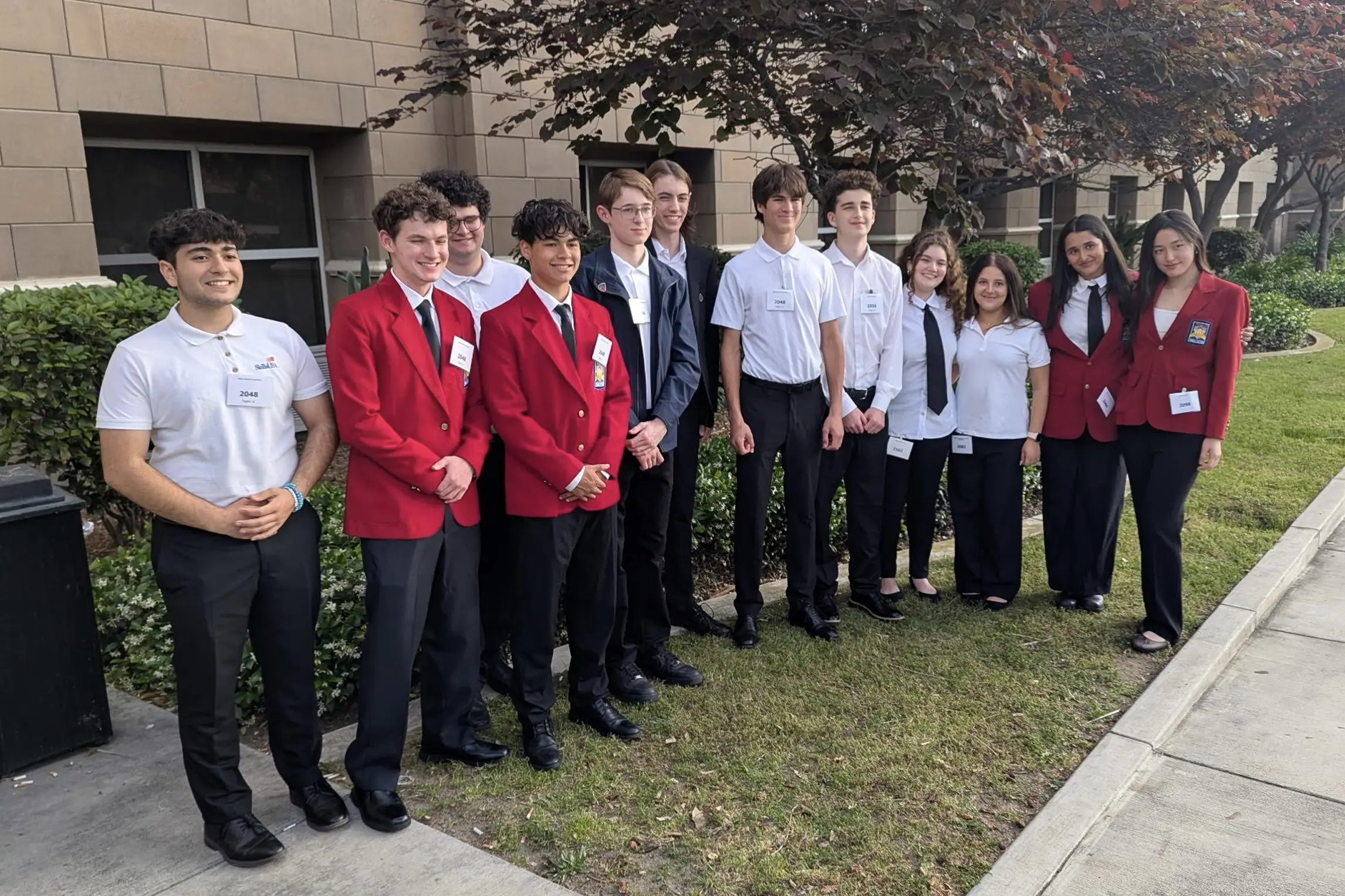 Beverly Hills High School students participating in the 2026 SkillsUSA State Competition gather outside the competition arena in Ontario, California, representing BHUSD across multiple career technical education pathways.