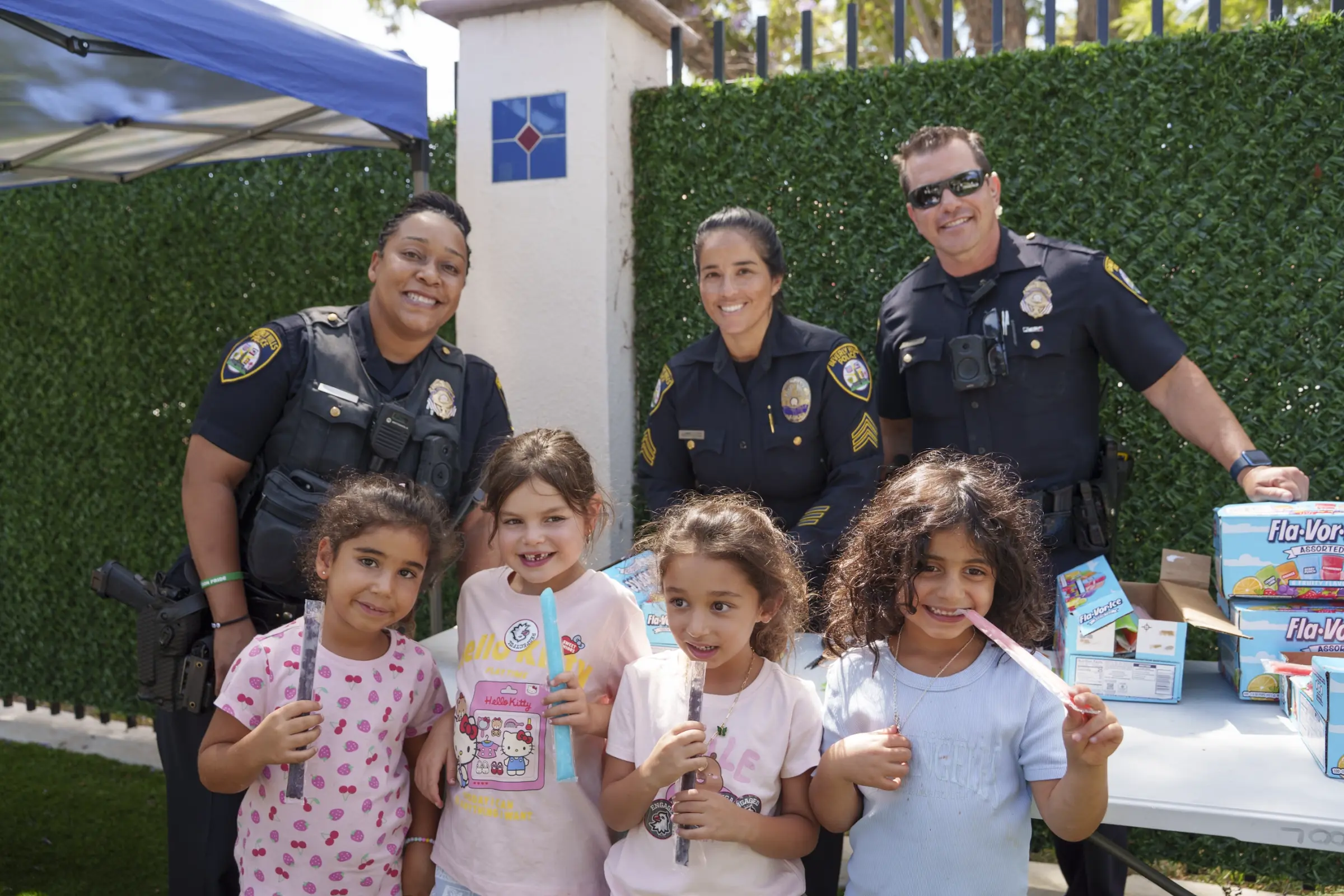BHUSD and BHPD Bring 'Popsicles with the Police' to Campuses