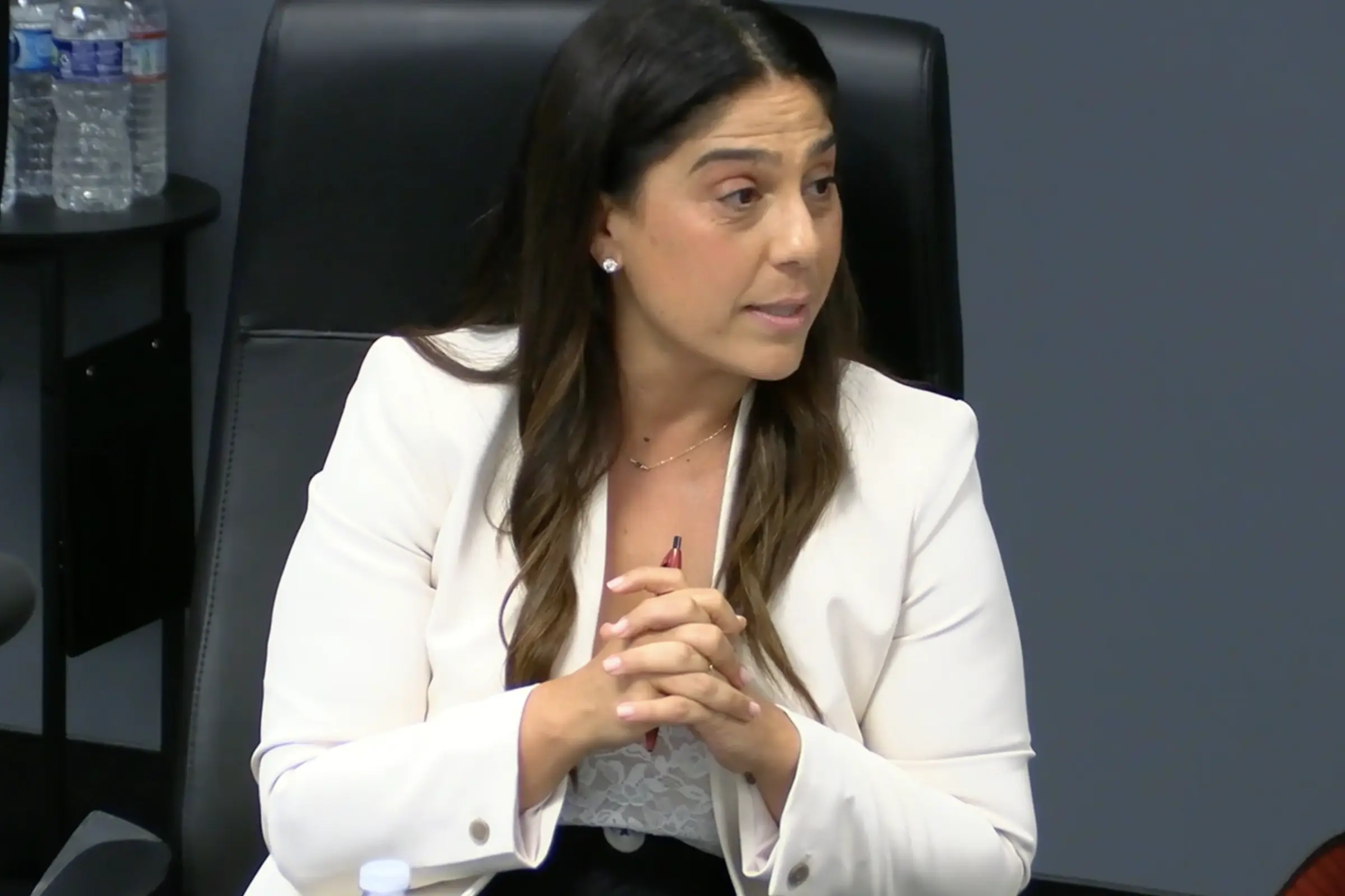 BHUSD Board President Judy Manouchehri at the Sept. 8 meeting, where trustees unanimously approved a resolution establishing a vision for expanded early childhood education.