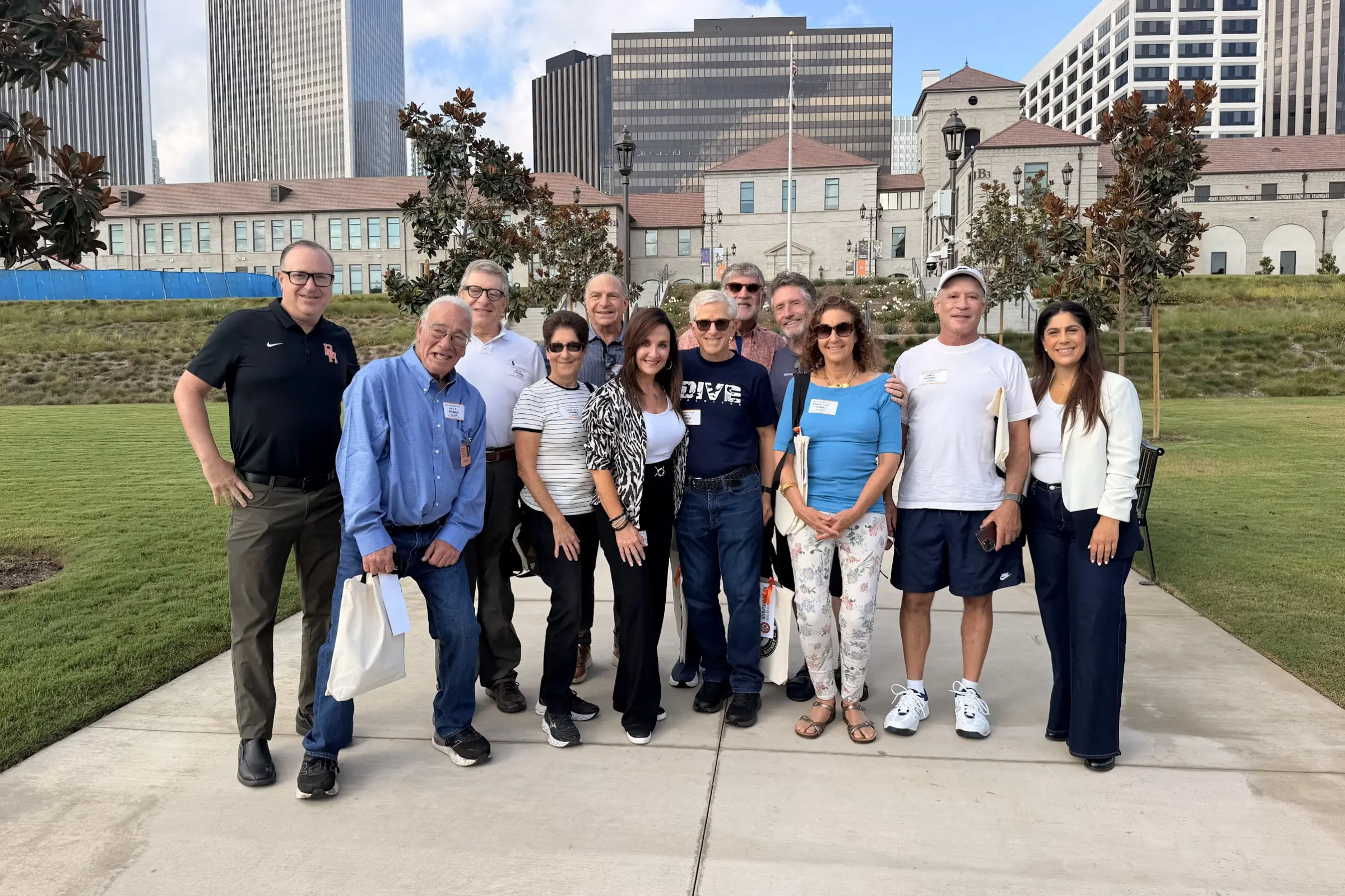 BHUSD Superintendent Dr. Alex Cherniss and Board President Judy Manouchehri join returning Beverly Hills High School alumni during the inaugural Back to Beverly campus tour on September 4.