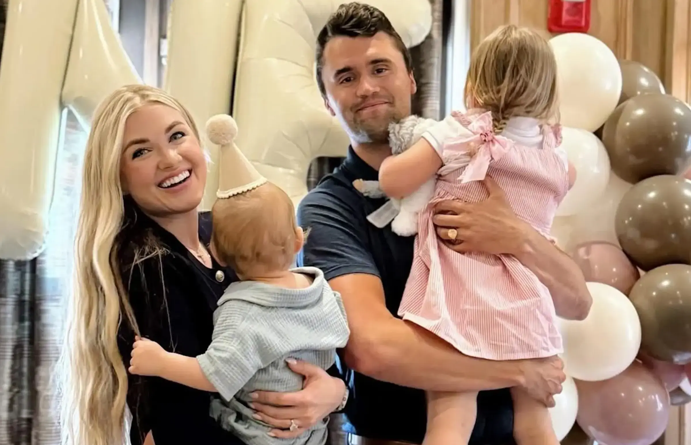 Charlie Kirk, wife Erika and their two children.