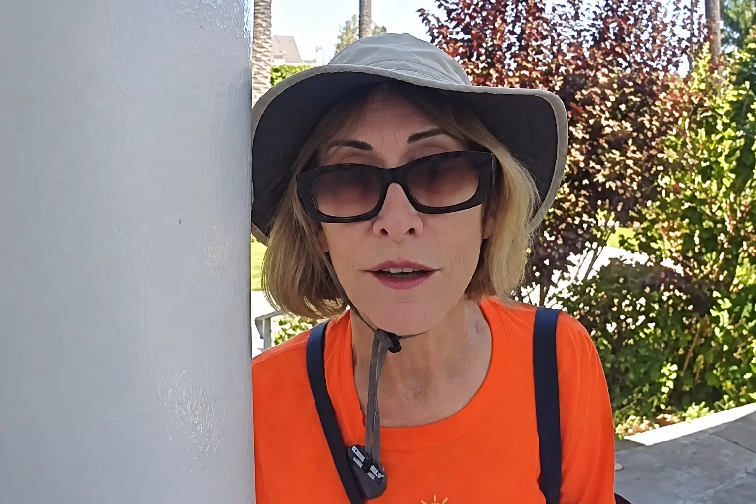 Joanie Garratt appears in doorbell-camera footage while canvassing for BHUSD school board candidates Jackie Kruger and Kimberly Lifschitz.