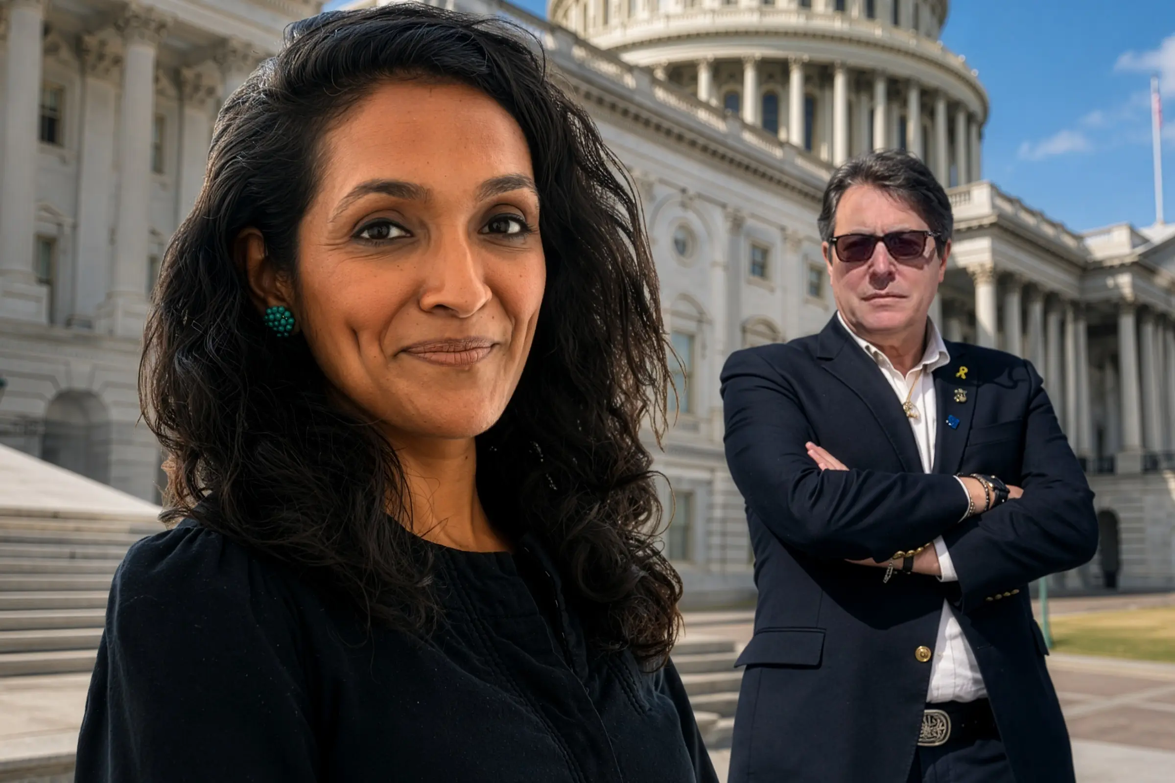 Nithya Raman and former Beverly Hills Mayor John Mirisch, whose criticism of Raman's remarks on Israel and Gaza is at the center of ICAN's latest statement.