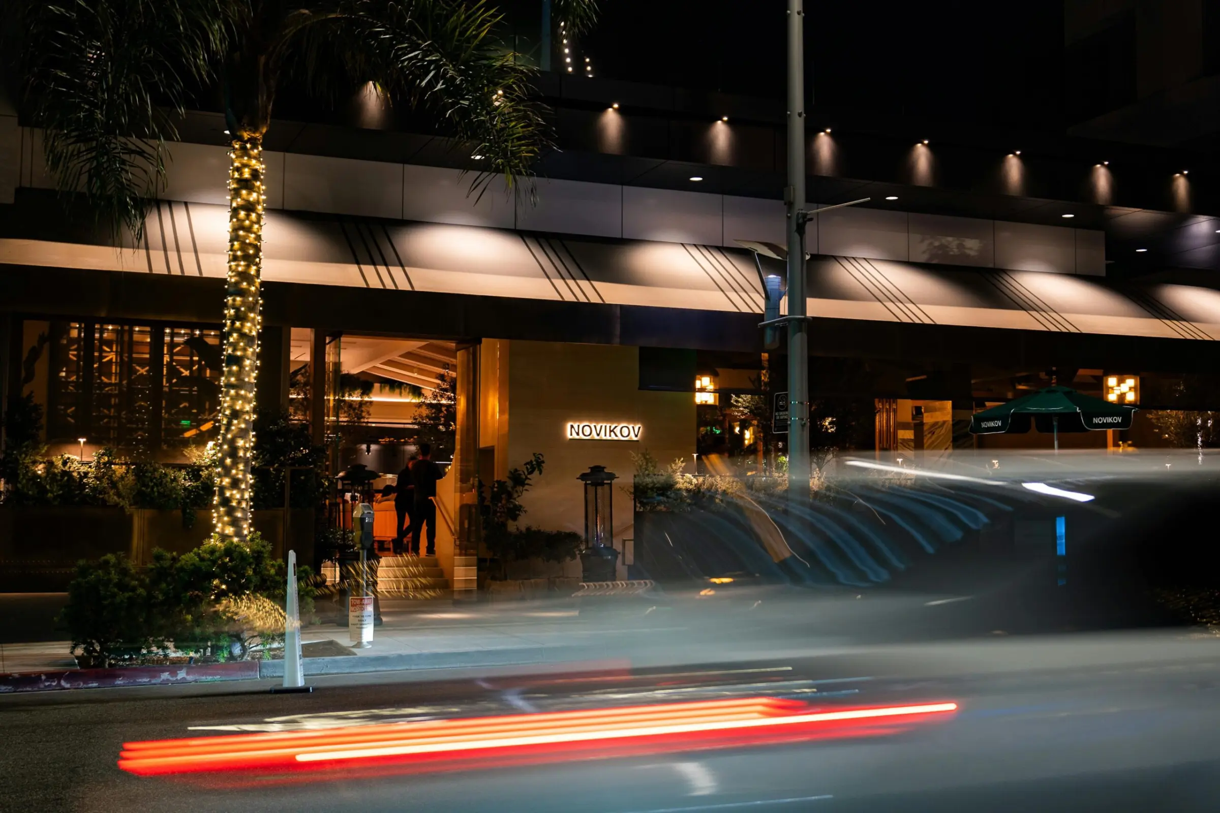 Novikov Beverly Hills on North Canon Drive, where a late-night confrontation involving a patron and restaurant security drew a Beverly Hills Police Department response.
