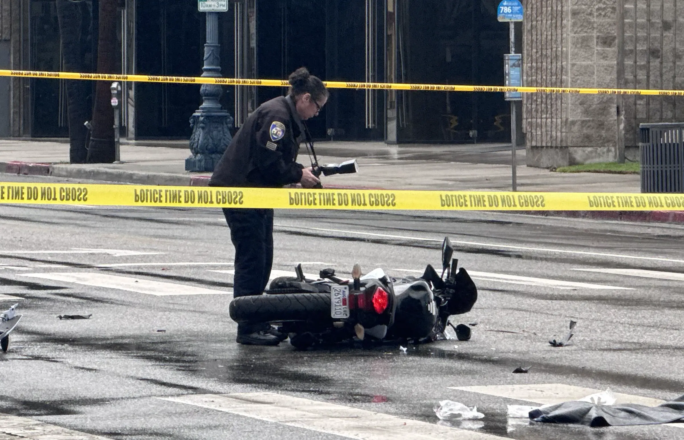 Motorcycle crash shuts down Wilshire and La Peer on Christmas Eve