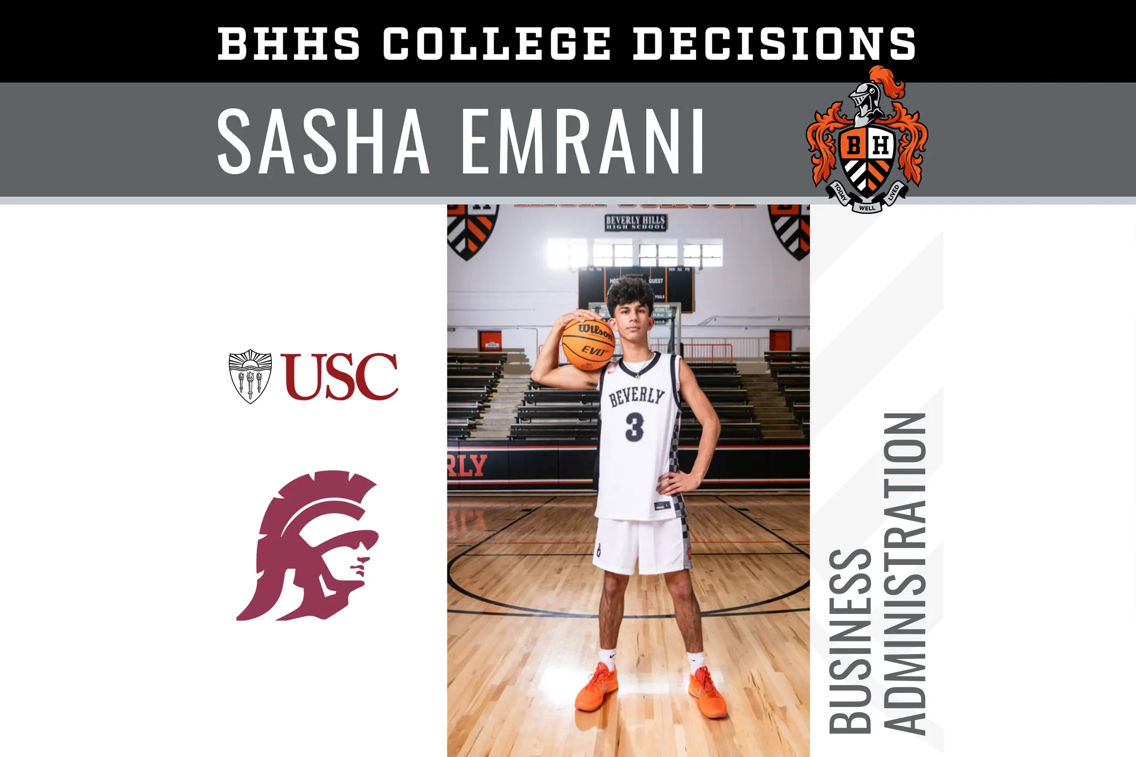 BHHS senior Sasha Emrani commits to USC Marshall