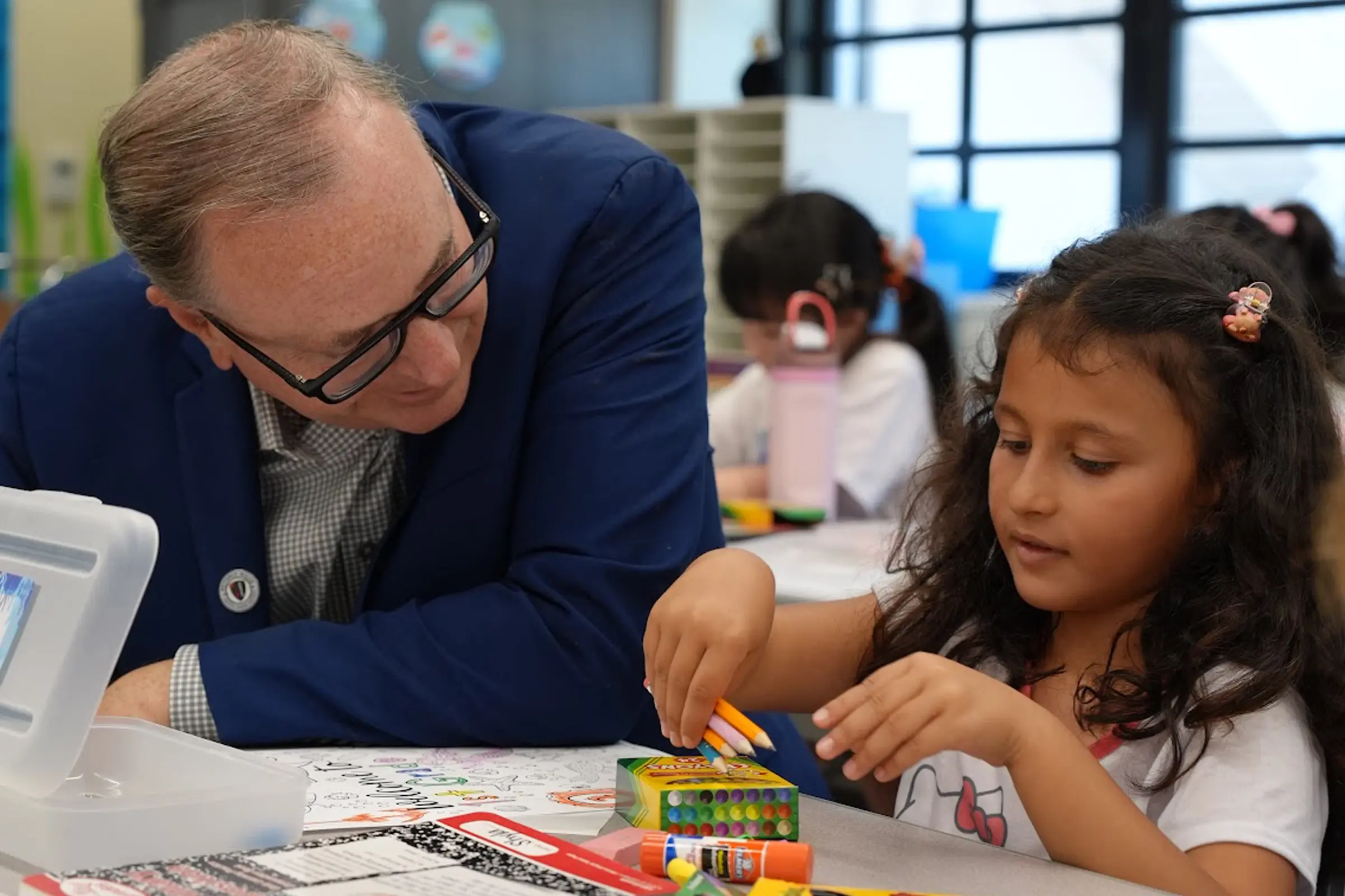 Superintendent Dr. Alex Cherniss connects with students during the first week of the 2026-2027 school year, as BHUSD welcomed students back to classrooms across the District.