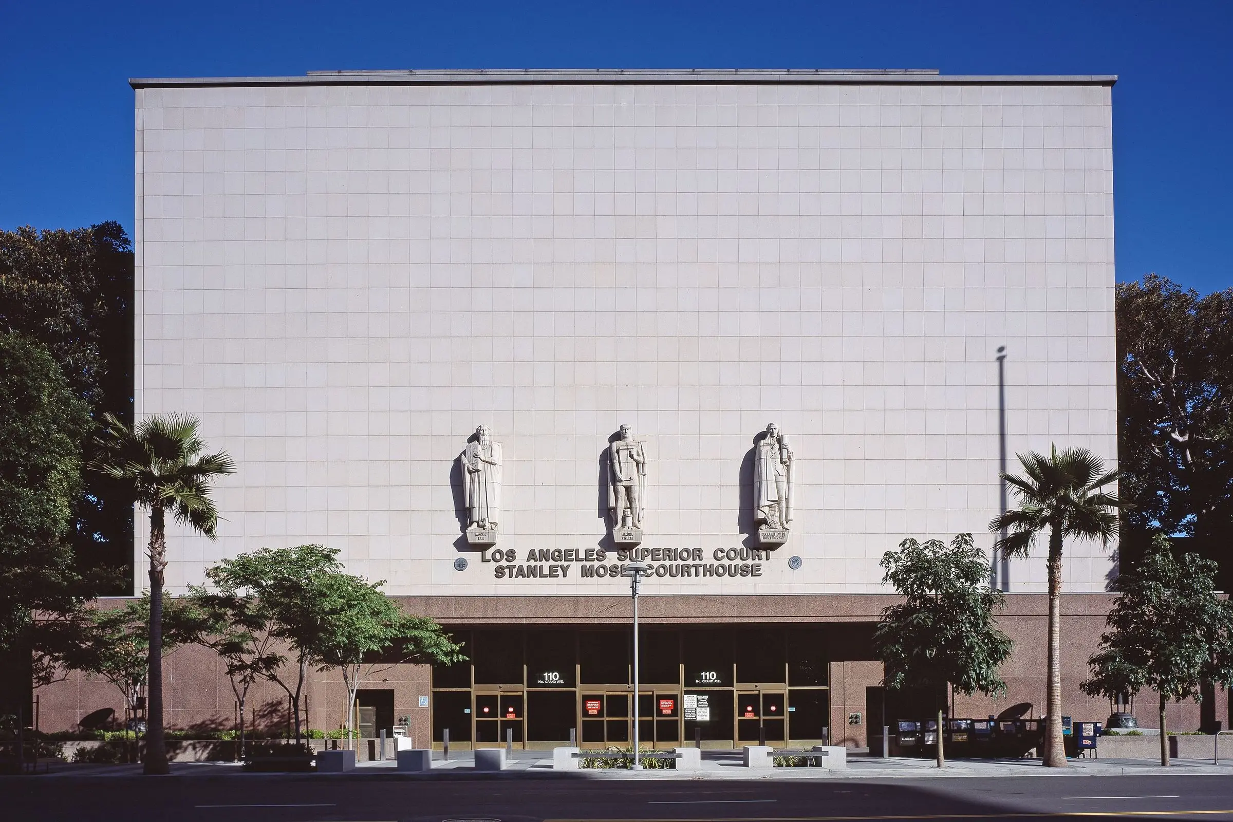 The Stanley Mosk Courthouse in downtown Los Angeles, where a hearing involving the Beverly Hills Unified School District was held.