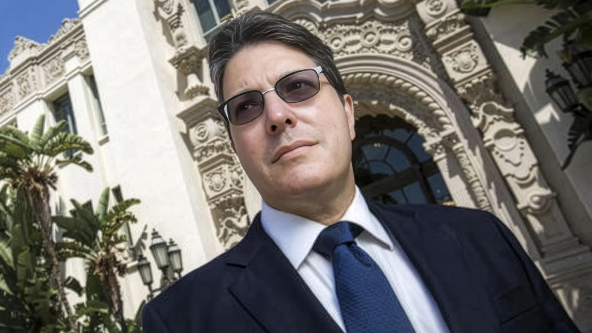 Three-time Mayor John Mirisch outside Beverly Hills City Hall