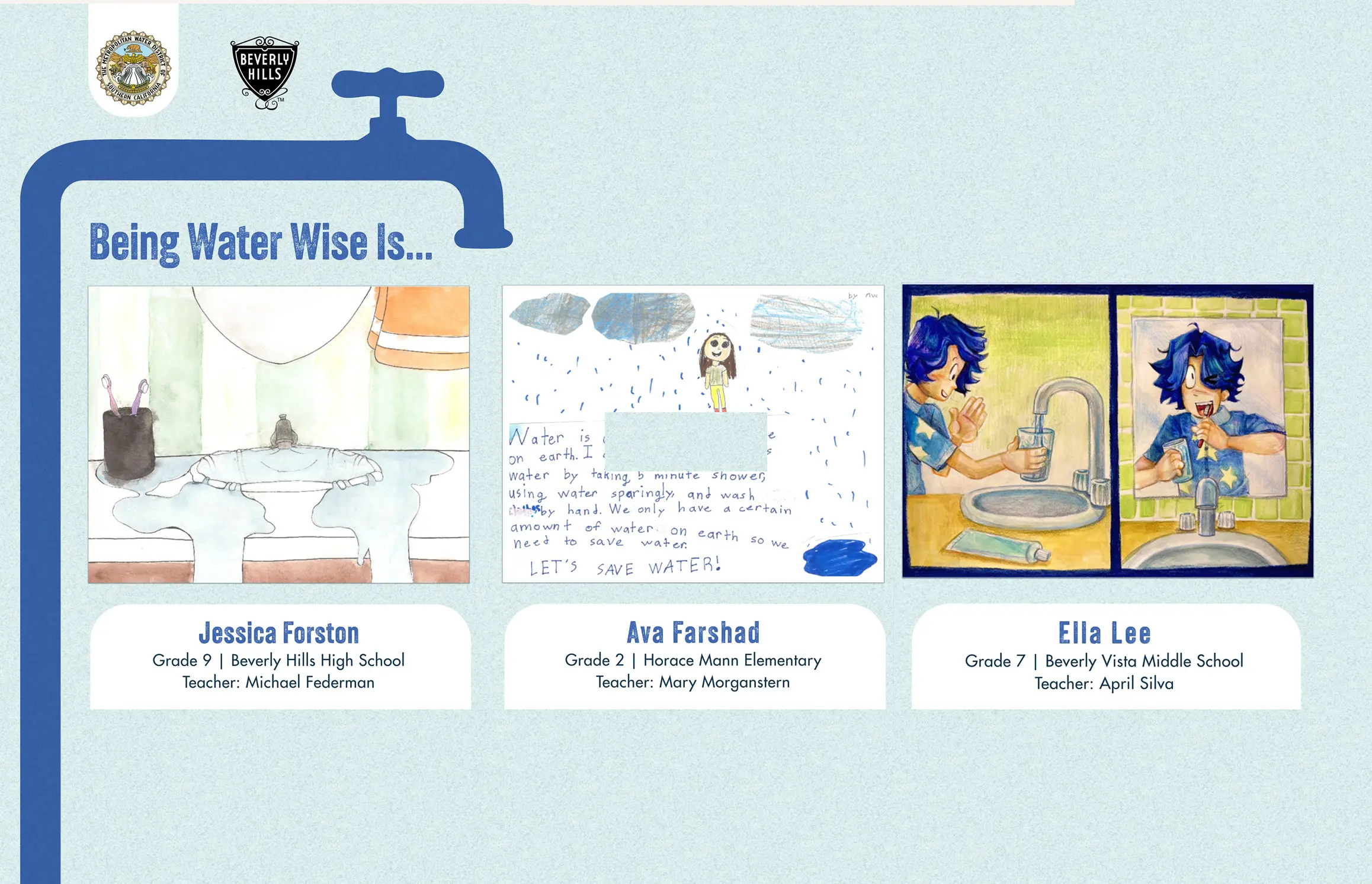 Beverly Hills Honors Students in WaterWise Poster Contest