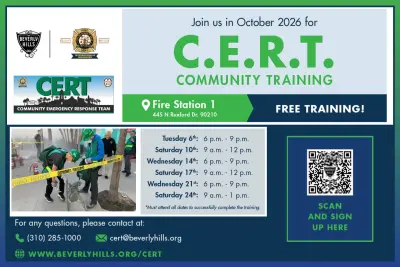 Beverly Hills to Offer Free CERT Training This October