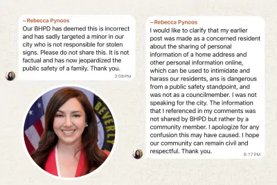 Pynoos Caught Changing Her Story About BHPD and Stolen Signs